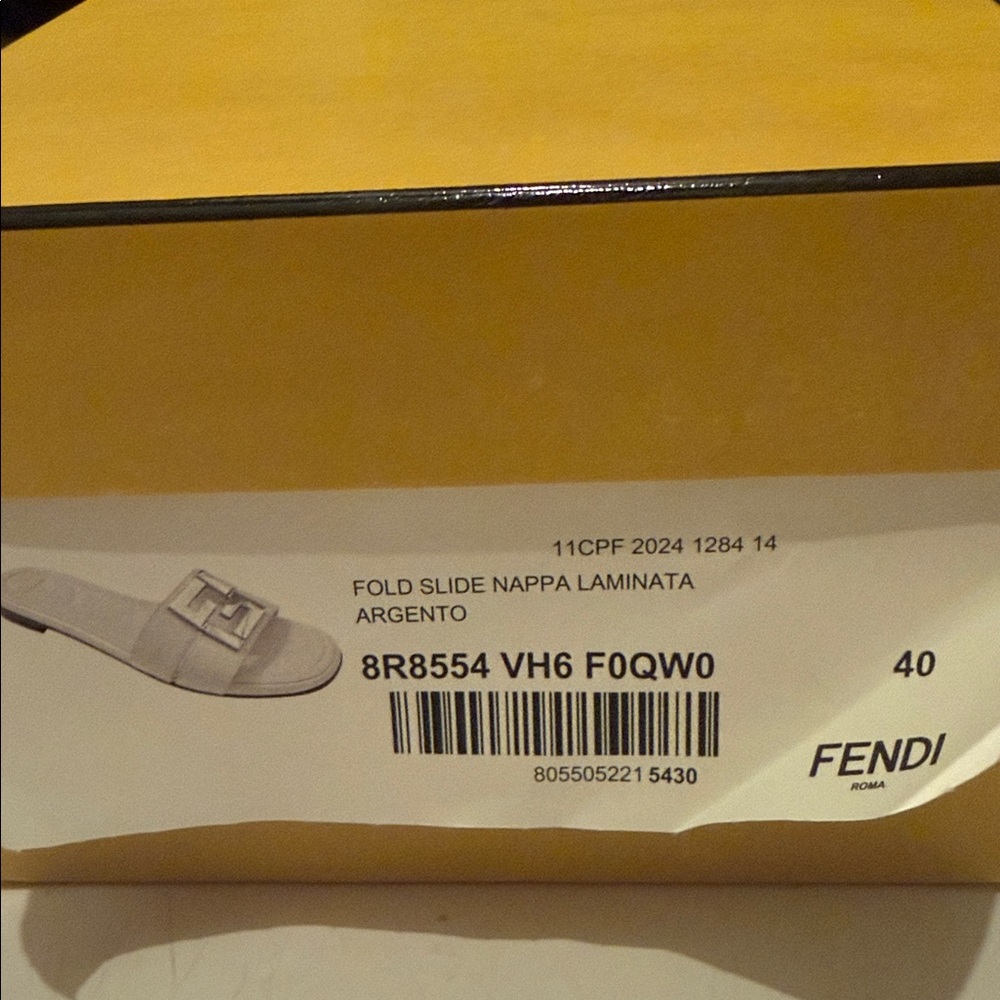 Fendi FFold Metallic Slide Sandals size EU 40 BNWB - Picture 7 of 9